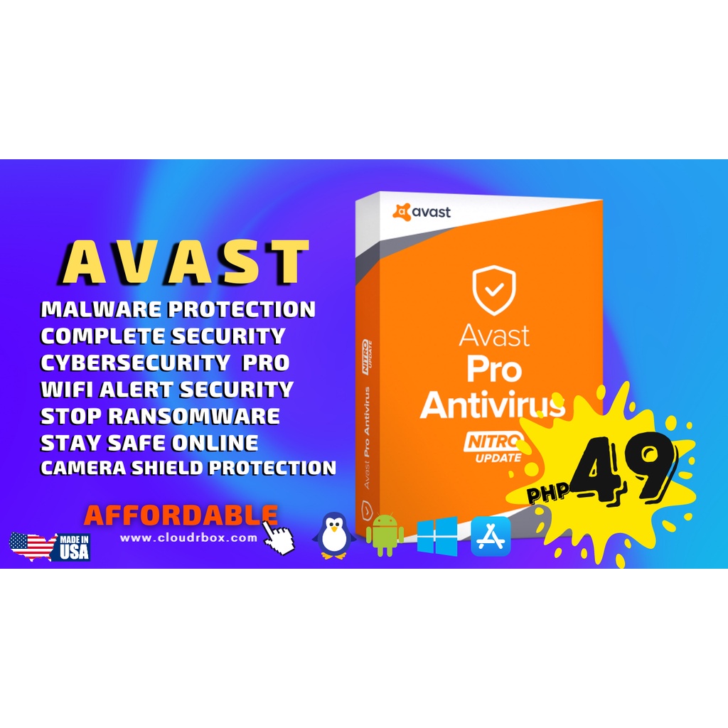 Legit AVAST ANTI VIRUS PROTECTION Shopee Philippines