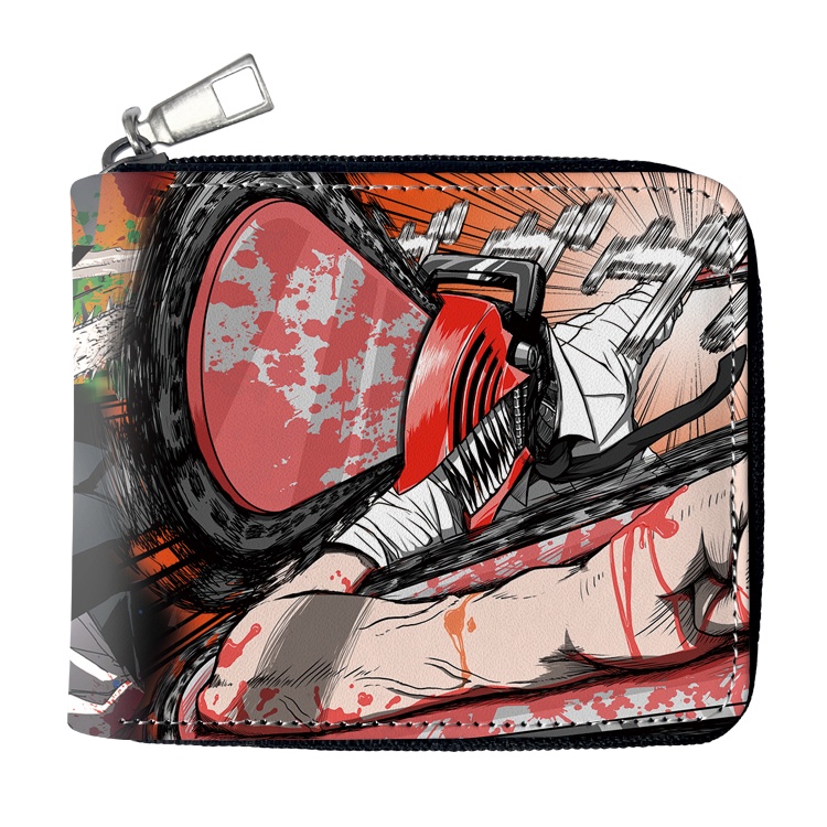 Chainsaw Man Pochita Color Cartoon Coin Purse Pu Leather Short Wallet ...