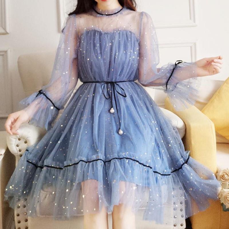 COD) women's sweet little fresh waist fairy mesh dress | Shopee Philippines