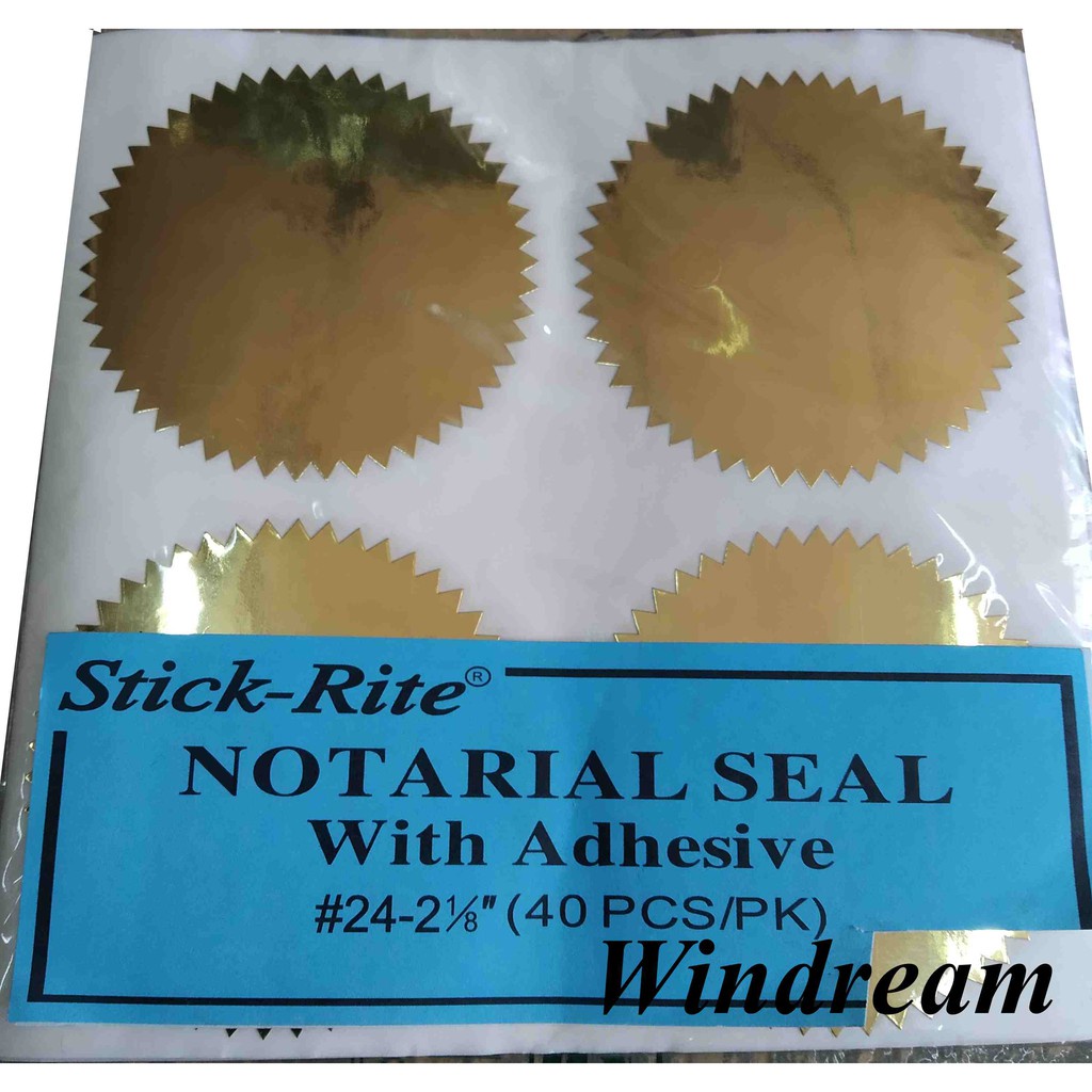 Notarial Seal Shiny Gold Notary and Certificate Foil Seal with Adhesive