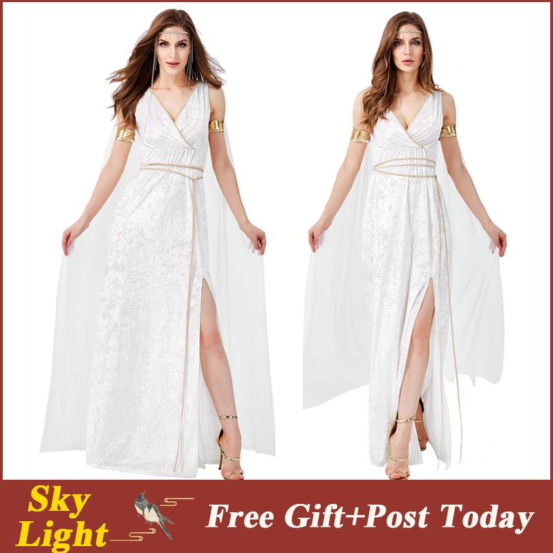 Sexy Greek Goddess Cosplay Costume White Dress For Adult Women ...