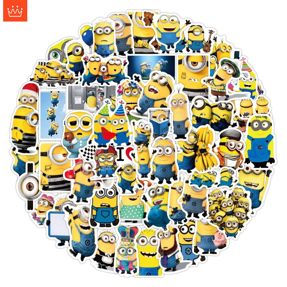 J· Minions Stickers Set Cartoon Graffiti Waterproof Decals Pack, 50 pcs ...