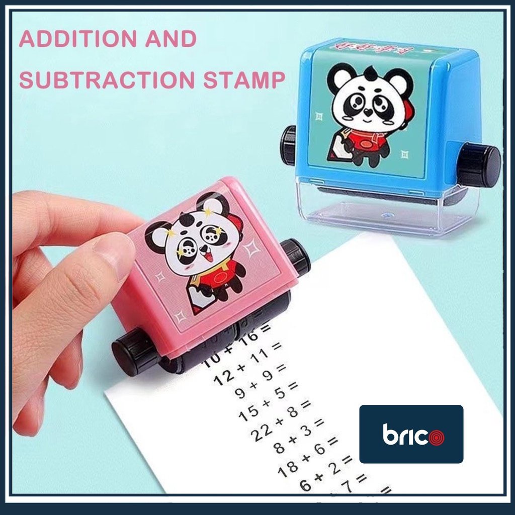 Brico Number Rolling Stamp Addition And Subtraction Seal Stamp Math ...