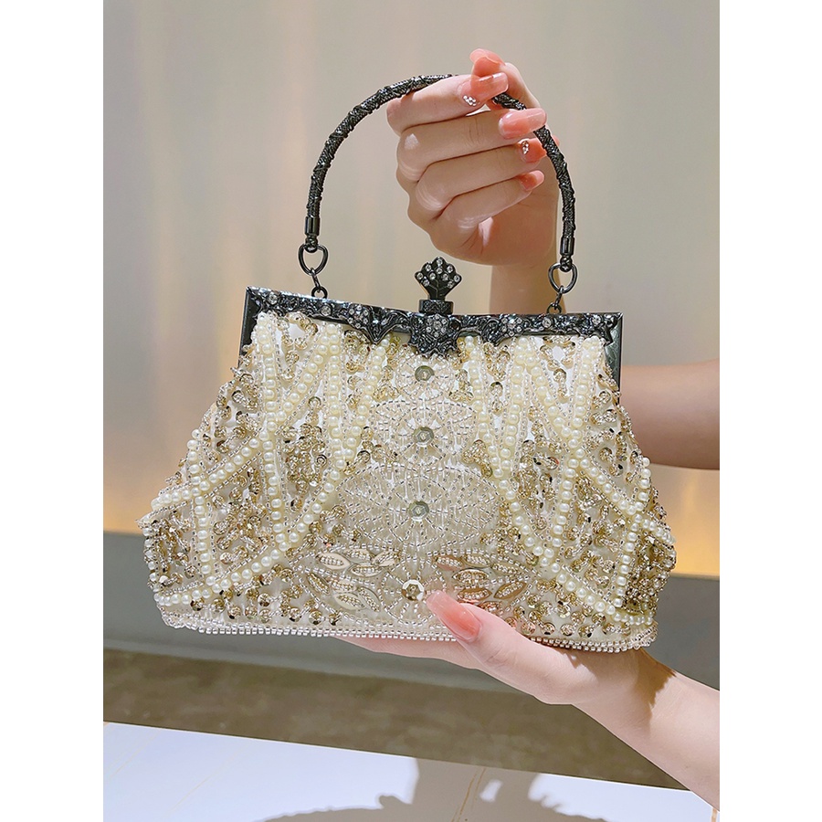 Karen Kiss Lock Clutch Bag: Mustard main image 0