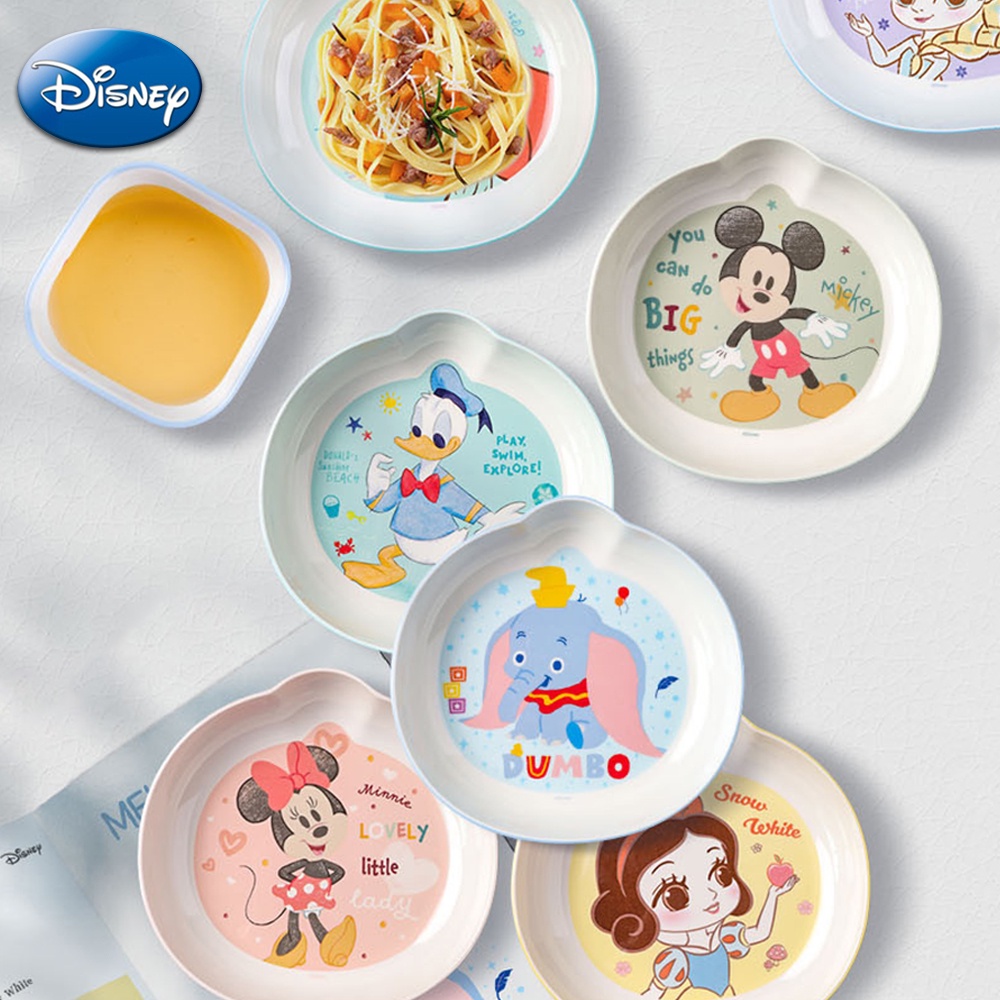 Disney Princess Series Cartoon Plates Mickey Minnie Frozen Elsa