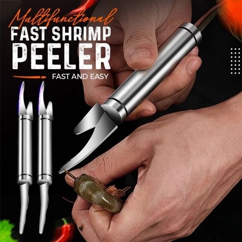 5 in 1 Multifunctional Stainless Steel Shrimp Cleaner, Shrimp Peeler
