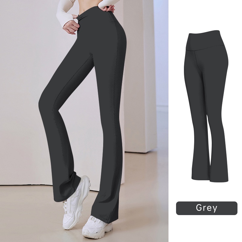 Wide-leg pants women's high-waist hip-lifting loose slim yoga flared ...