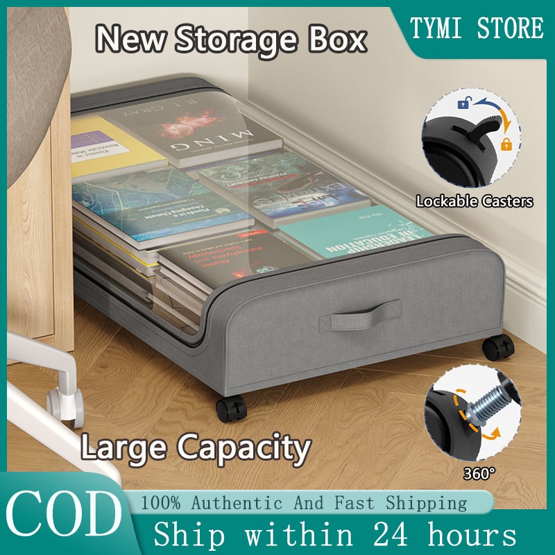 Under Bed Storage Box With Wheels Dustproof Cloth Organizer Boxes