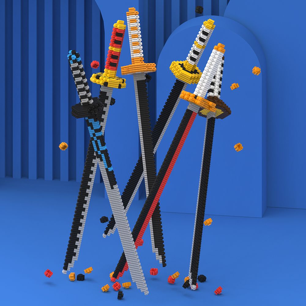 Roronoa Zoro Magic Knife Is Compatible with LEGO Bricks Building Swords