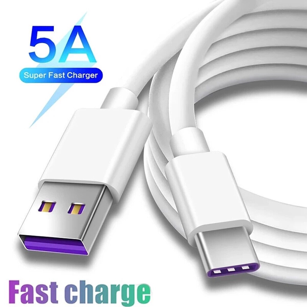5A USB Type C Micro Super Fast Charging Data Cable Meter  Length Compatible for iPhone