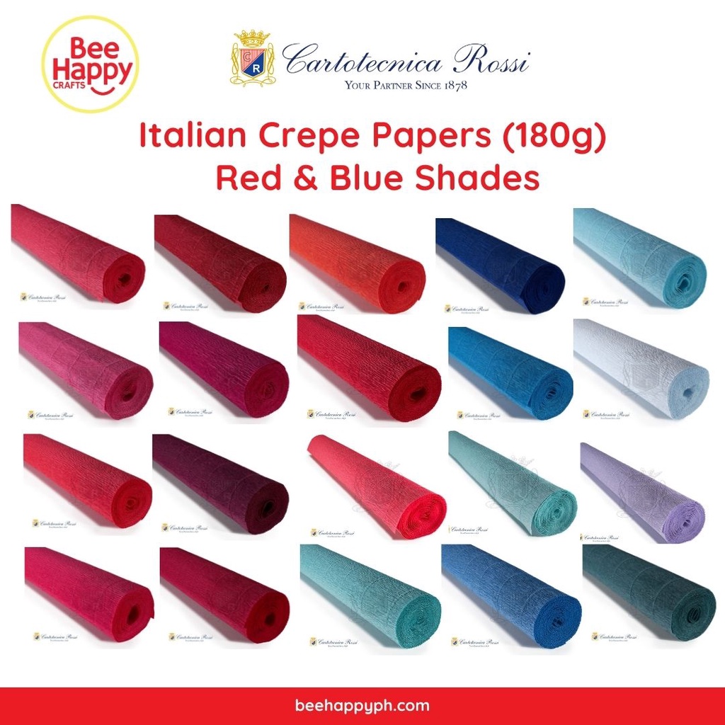 Cartotecnica Rossi Crepe Papers 180g (Red & Blue Shades) Full Roll