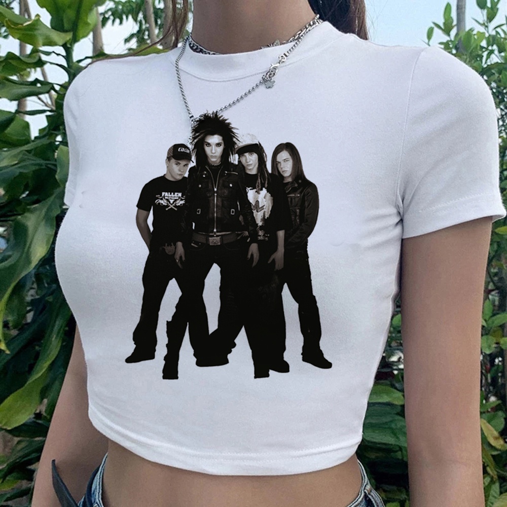 Tokio Hotel Cyber Y2k Aesthetic 90s Crop Top Girl Streetwear Cute