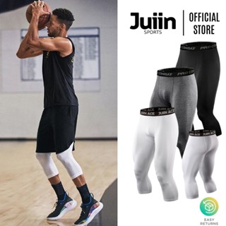 Men's Sports Running Tights Anti-Collision Knee Pad Compression Pants Quick  Dry High Elastic Gym Fitness Training Leggings 3/4