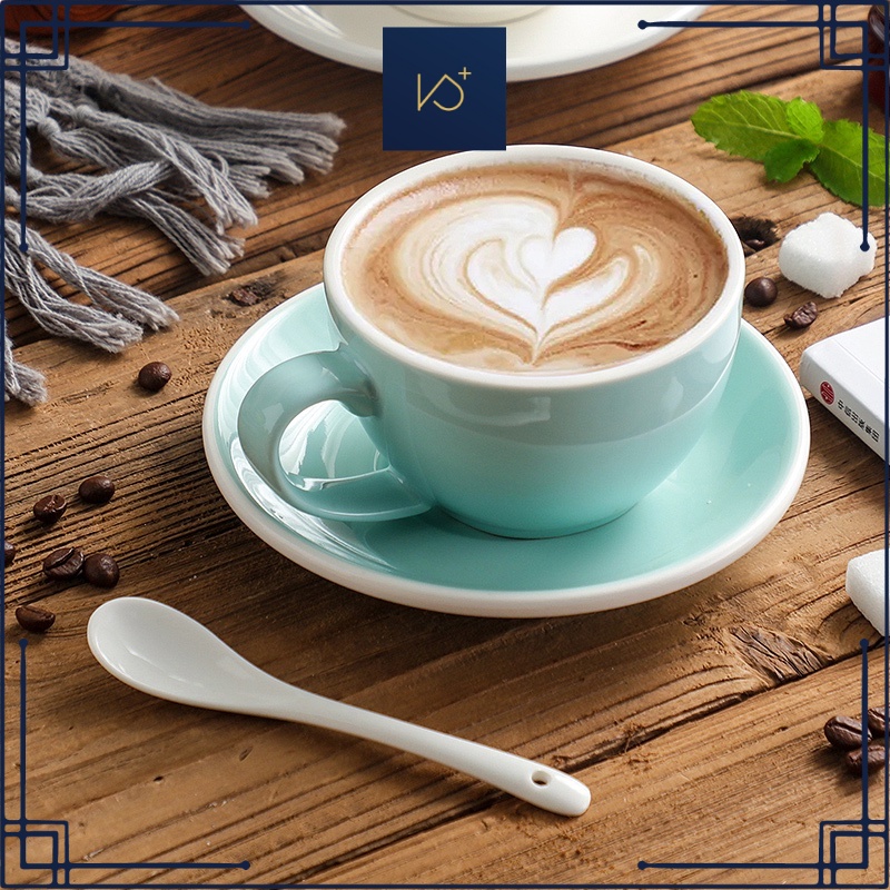 Kitchen Plus Matte Ceramic Cappuccino Cups 300mL Coffee Cup and Saucer ...