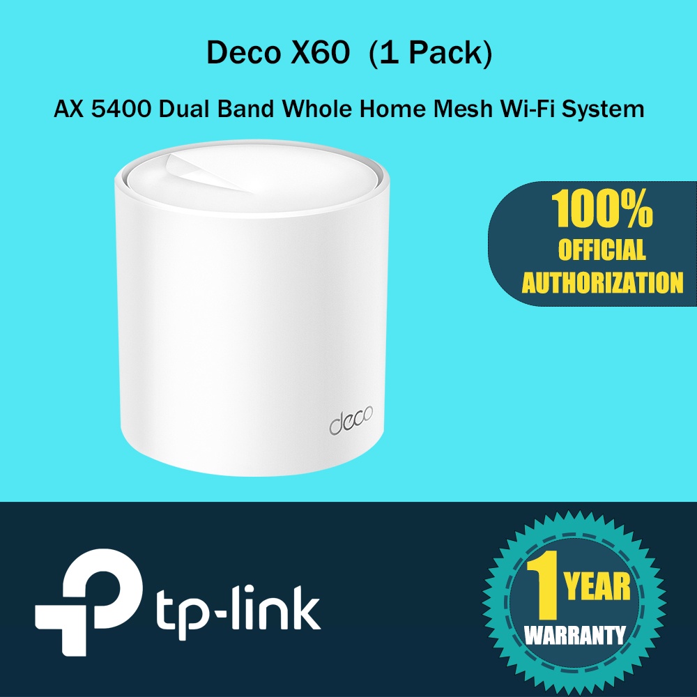 TP-Link Deco X60 (1 PACK) AX5400 Whole Home Mesh Wi-Fi 6 System, Mesh ...