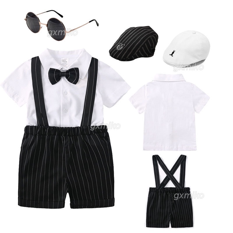 Boy Christening Outfit Set Summer Baptismal Gentleman Boss Apparel