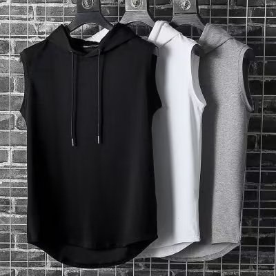 Thin sleeveless hoodie hotsell