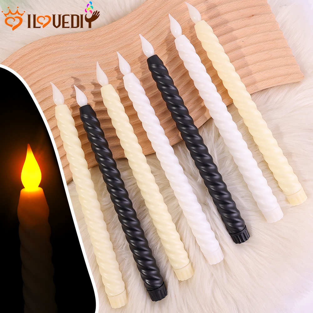 Battery Operated Fake Flickering Candlesticks Electric Long Candles ...