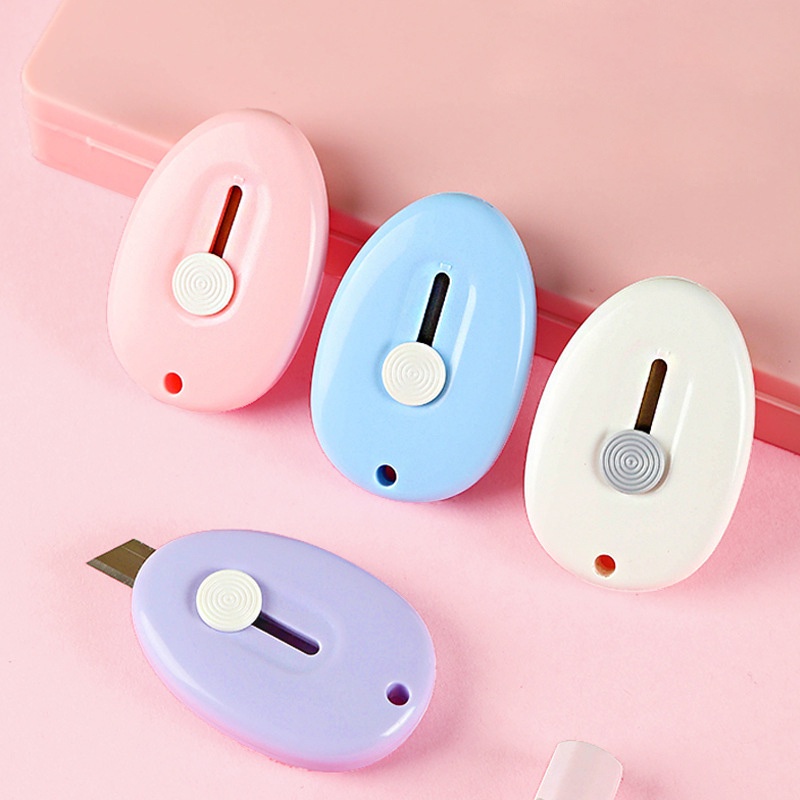 Mini Pure Color Oval Paper Cutter Student Portable Handmade DIY Utility