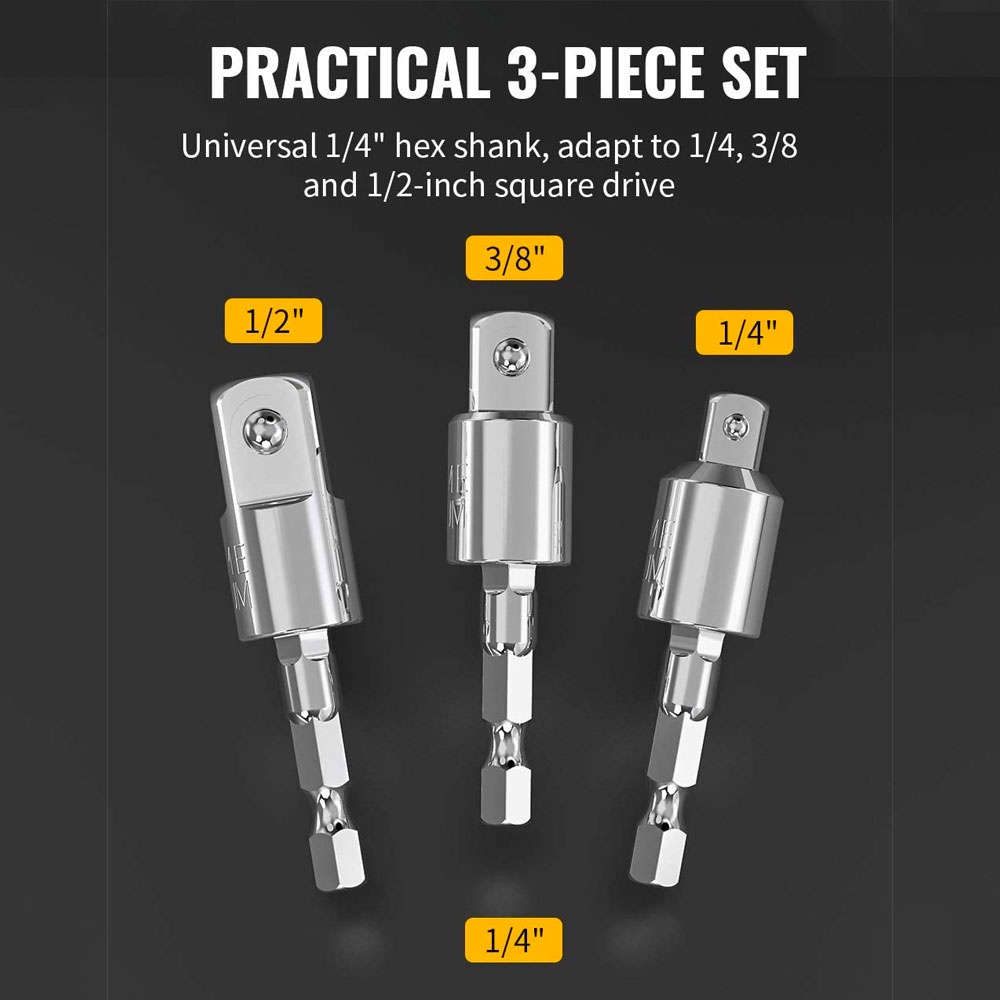 360°Rotatable Electric Power Drill Sockets Adapter Sets for Impact ...