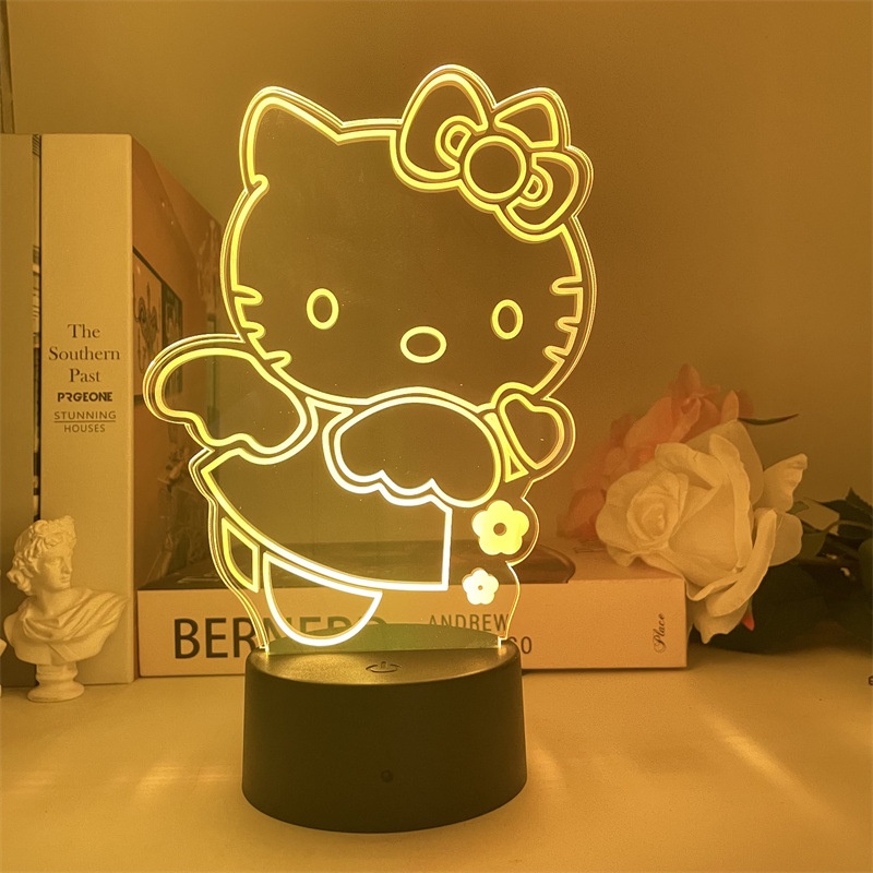 Sanrio Character Seven-color LED Lamp 3D Small Table Lamp Kuromi Melody ...