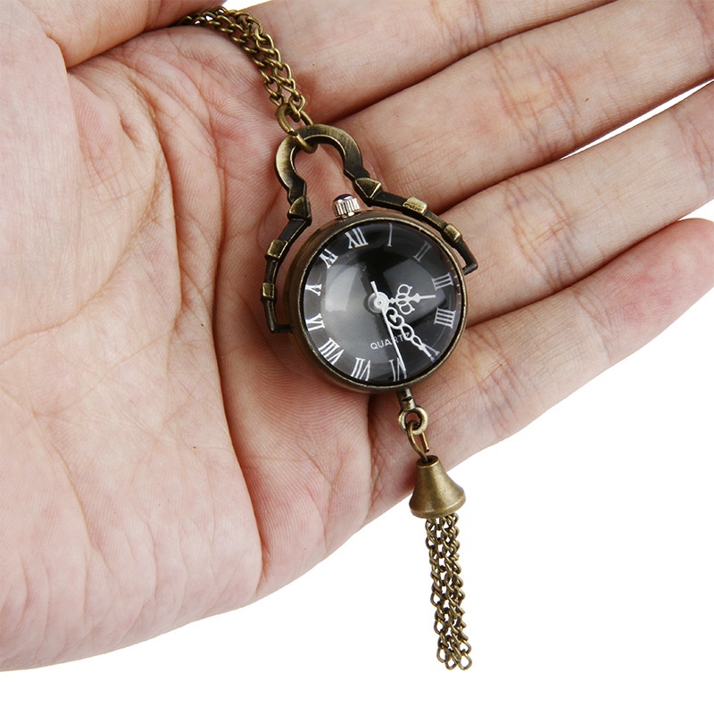 Retro Bull Eye Glass Transparent Pocket Watch Glass Ball Pocket Watch