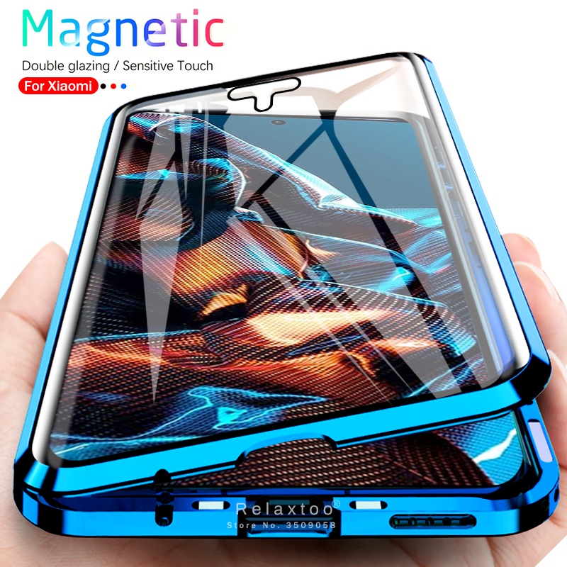 360 Full Body Matel Bumper Magnetic Flip Case For Poco X5 X 5 Pocox5