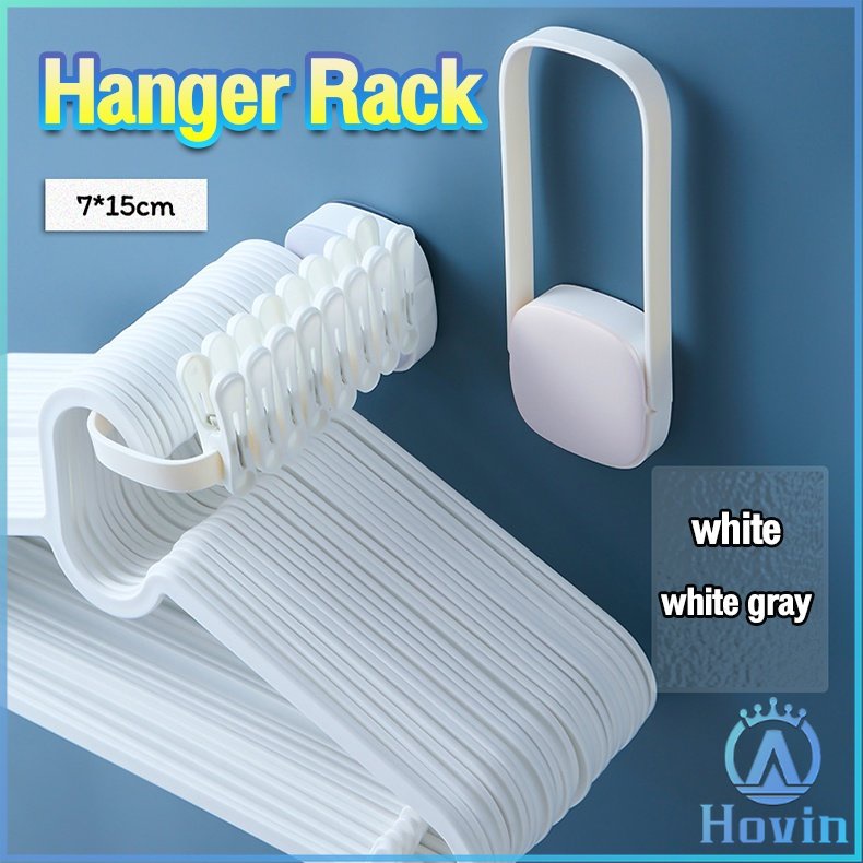 Hanger Rack Punch-free Hanger Storage Rack Clothes Storage Adjustable ...