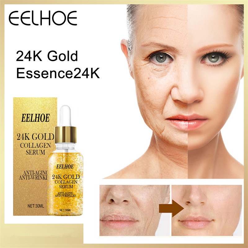 Eelhoe 24K Gold Collagen Serum Hyaluronic Acid Whitening Anti-Wrinkle ...