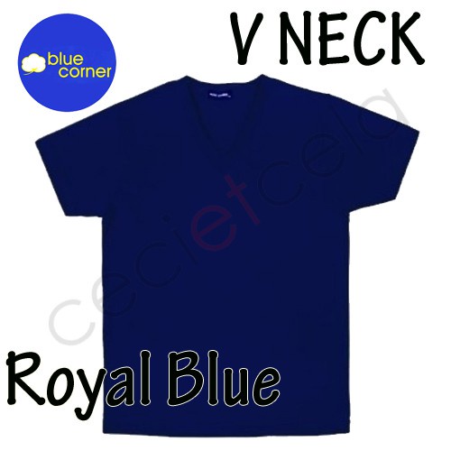 Blue Corner VNECK cotton (ROYAL BLUE) | Shopee Philippines