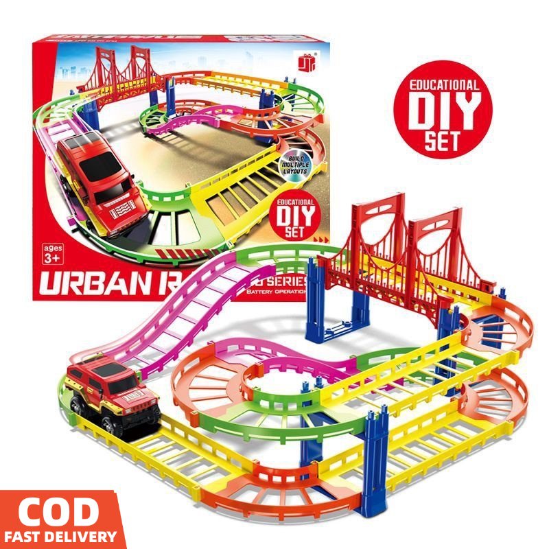 3D Electric Rail Toy Car Color Track Racing Educational Assemble Toy ...