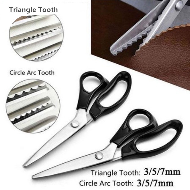 Stainless Steel Pinking Shears Sewing Scissor Fabric Leather Craft