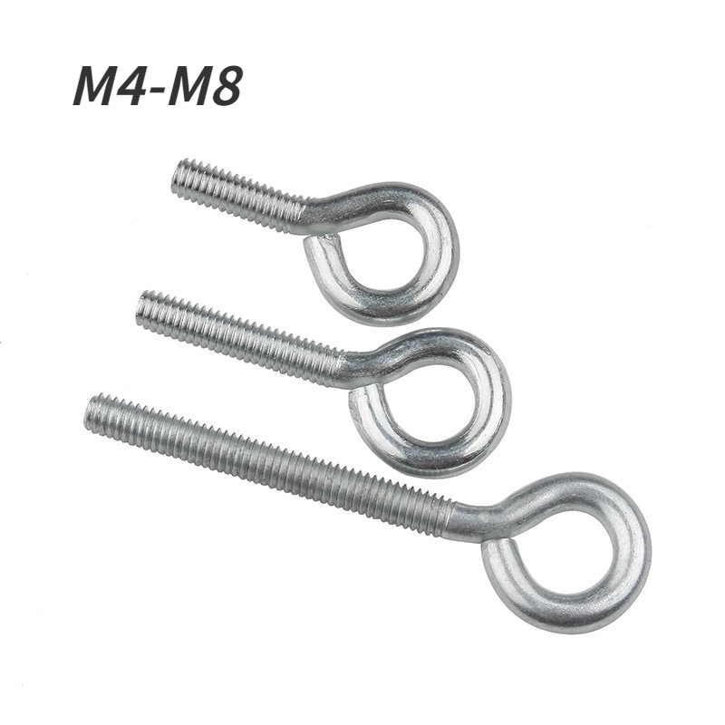 Iron White Zinc Ring Screw with Ring Hook Sheep Eye Machine Thread