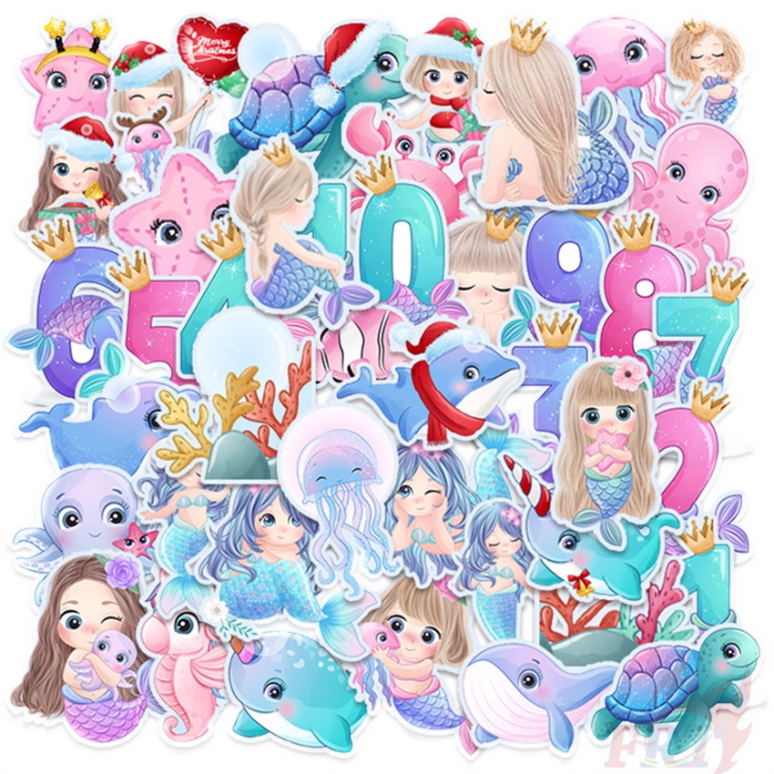 Ms Mermaid Stickers 42Pcs/Set Kids Reward DIY Stickers Fashion ...
