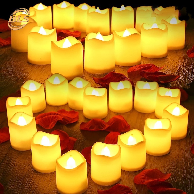 Romantic Flameless Candle Lamp/ LED Button Battery Operated Flickering Waves Shape Tea Light