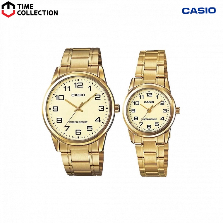 Casio Couple Watch COUPLE-V001G-9B Analog Stainless Steel Strap Watch ...