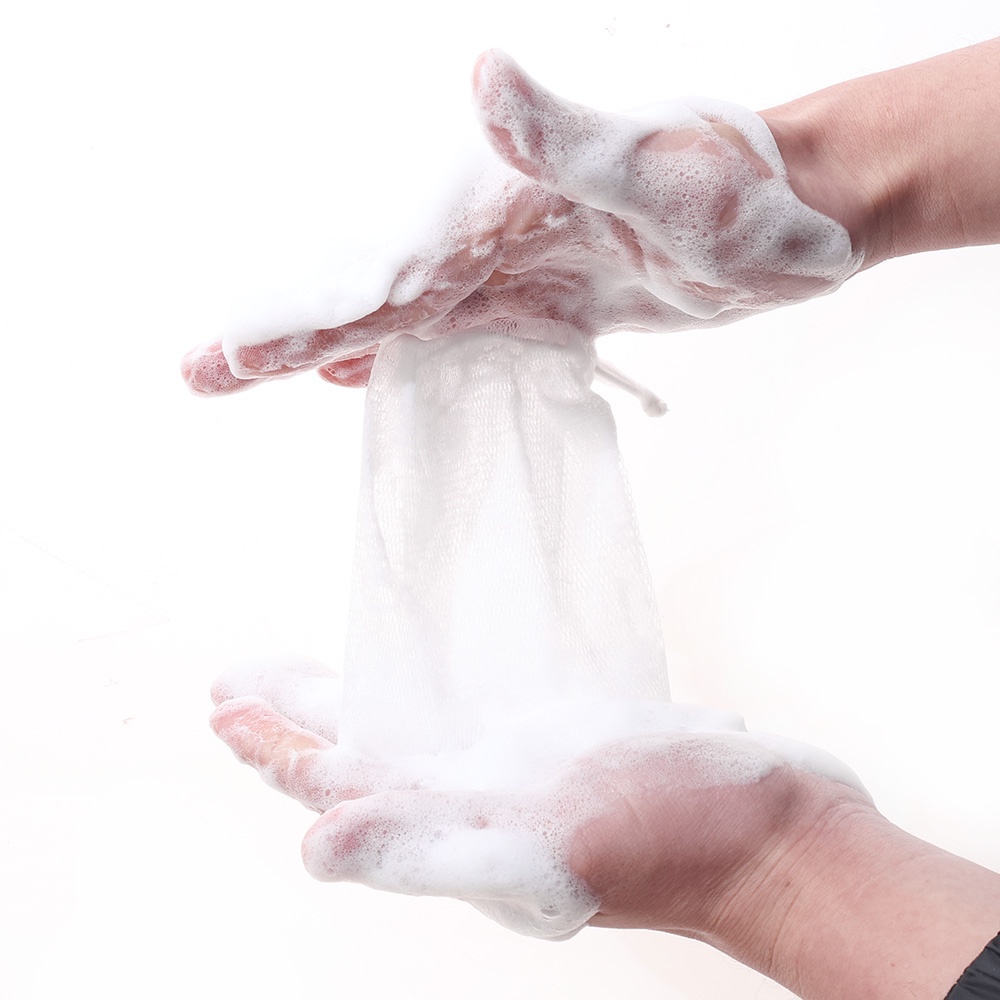 Foaming Net Facial Cleanser Soap Mesh Bags Body Wash Foaming Mesh Bag ...