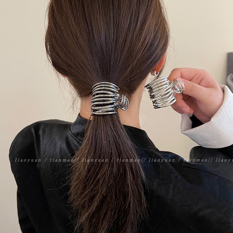 Simple High Ponytail High-Grade Metal Hair Clip Female Temperament Back ...