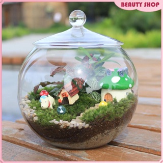 2 Pcs Glass Candy Jar with Lid Decorative Candy Bowl Crystal Covered  Storage Jar