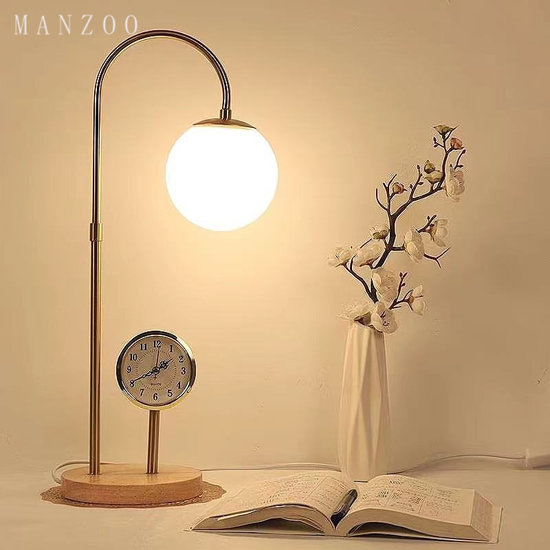 【MANZOO】 Gold Bedroom Beside Light Nordic Desk Lamp Modern Table Lamp