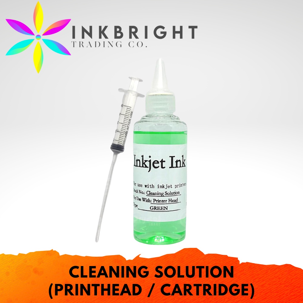 InkBright Cleaning Solution for Inkjet Printer 100ML ( FREE SYRINGE