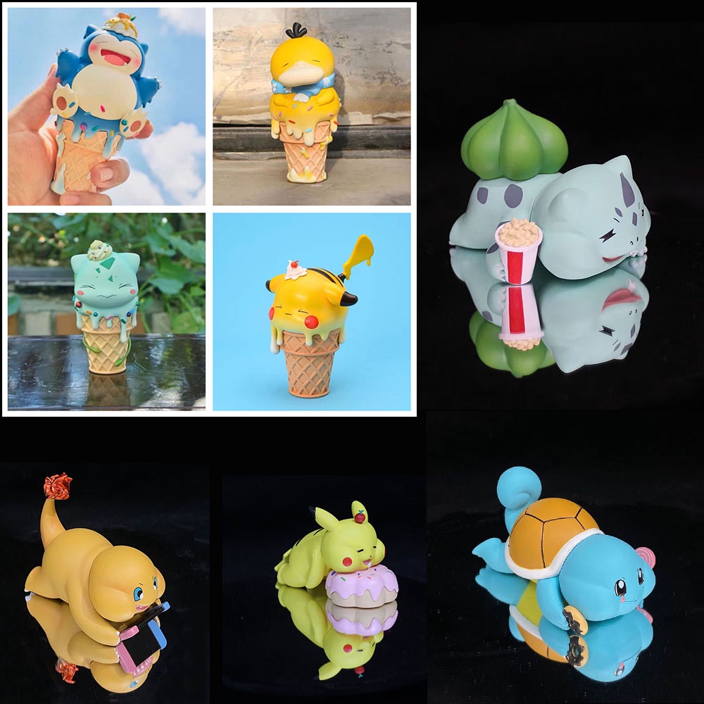 Pokemon Ice Cream Bulbasaur Psyduck Cute Pokémon Pikachu Action Figure