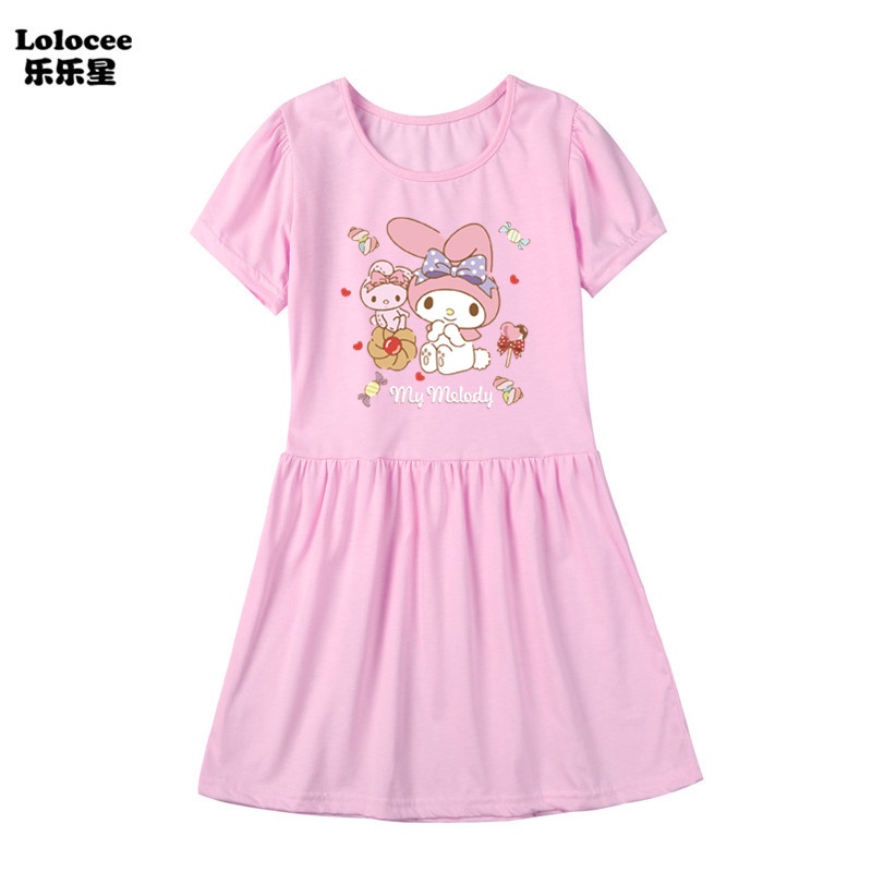 MY MELODY Kuromi Fashion Girls Dress Kids Princess Birthday hello kitty ...