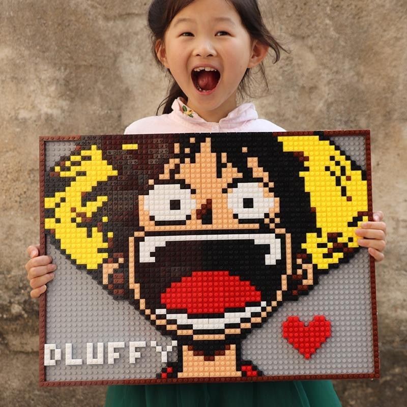 Compatible with Lego one piece Lufei Naruto splicing building blocks ...