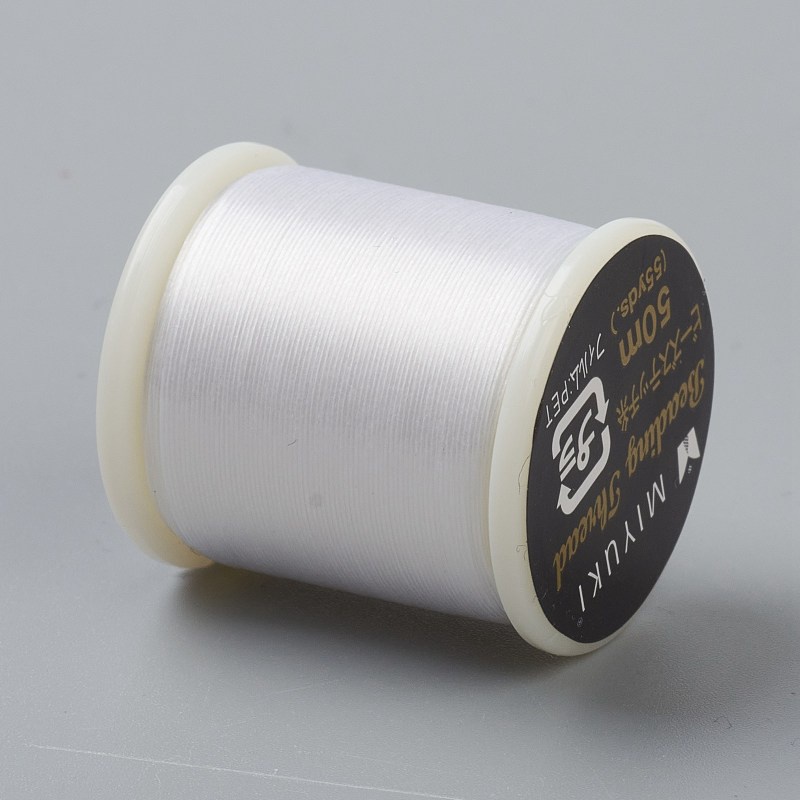1roll MIYUKI Beading Nylon Thread B 330 DTEX/0.203mm/0.008" for Seed Beads Ghost White 55 yards