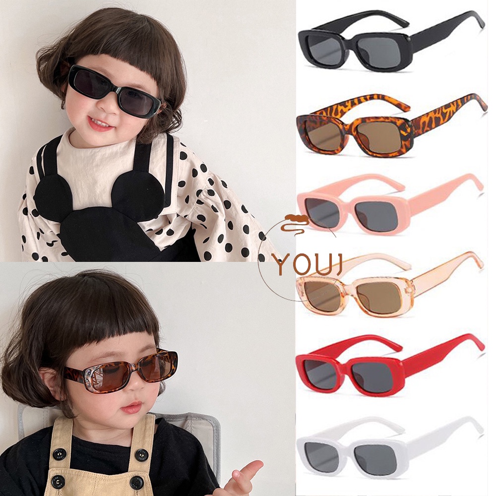 YOUJ Korean Retro Sunglasses for Kids Fashion Square Eyewear UV400 ...