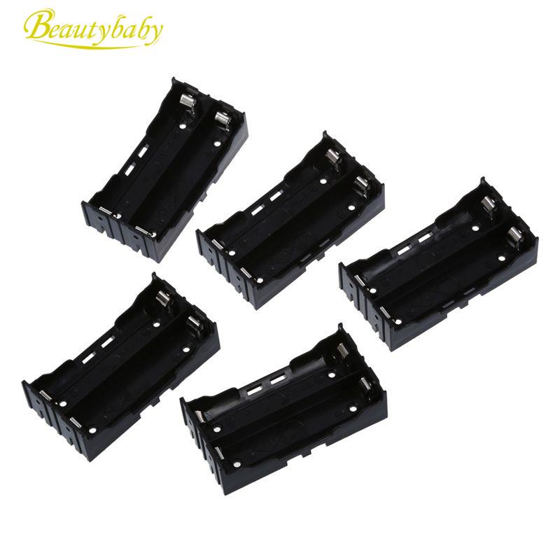 IIVVERR 4-Pack 18650 Battery Holder – 4 X 3.7V, 8-Pin, Two-Wire, ABS Plastic Case With Screw Holes – Great For DIY Projects, Soldering, External Power (Black)