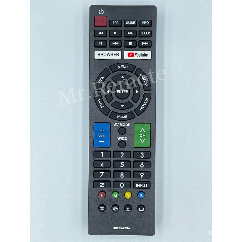 Sharp TV remote control gb275wjsa with browser/YouTube buttons Shopee