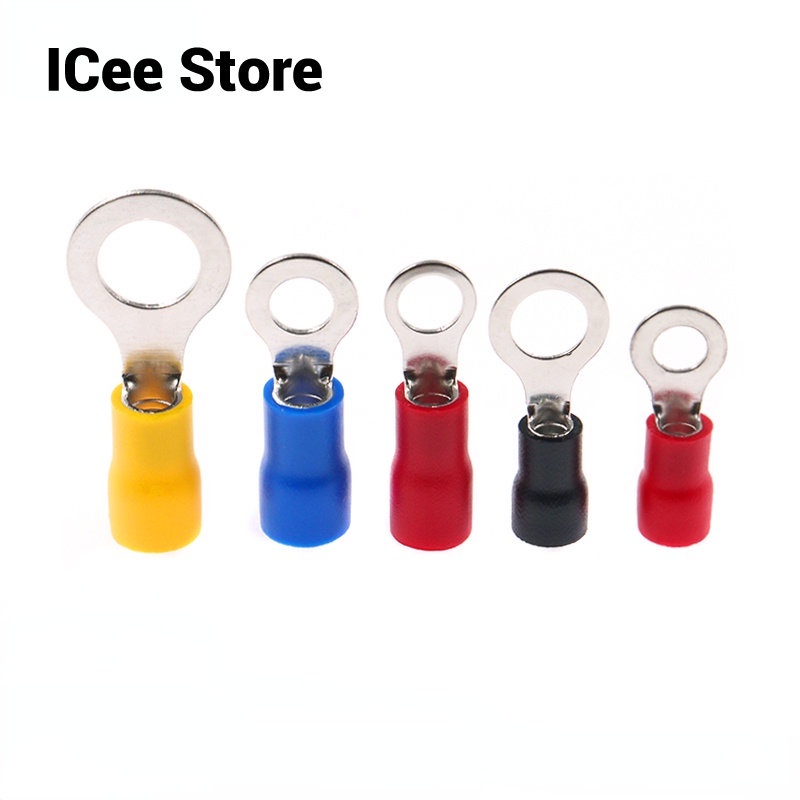 50Pcs RV Crimp Terminal Insulated Ring Wire Connector Wiring Terminals