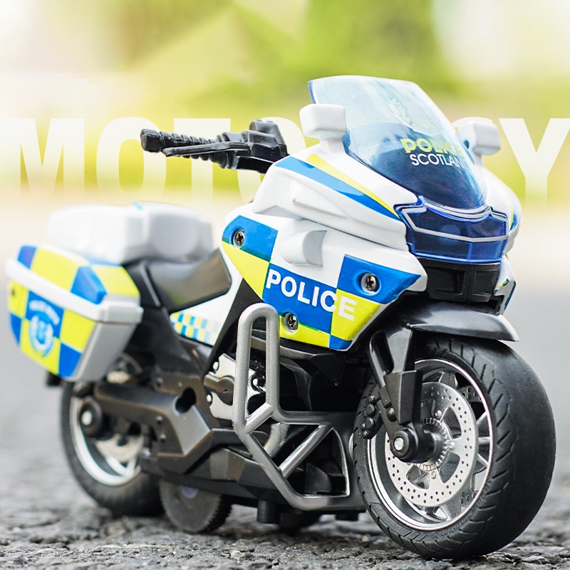 Children's Toys Simulation Iron Ride Police Motorcycle Back To The ...